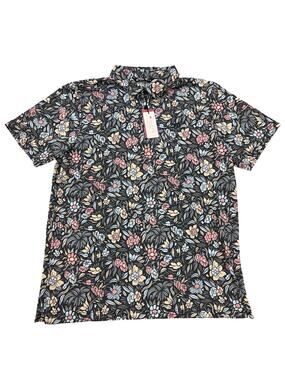 TravisMathew Featherweight Day Cruise Polo XL Black Floral NWT Golf Shirt